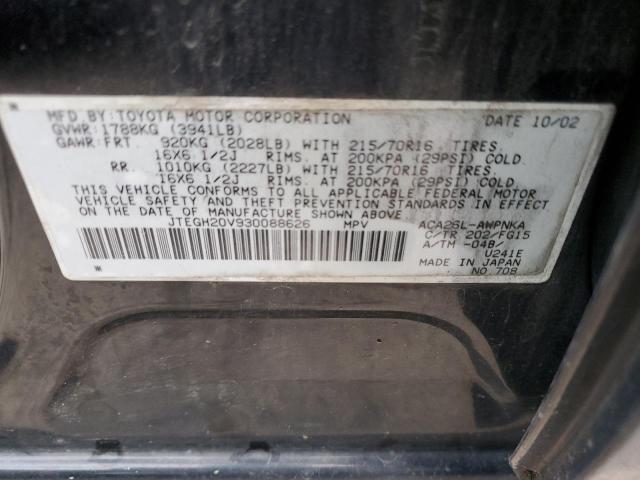Photo 10 from auction – 2003 TOYOTA RAV4 with VIN JTEGH20V930088626