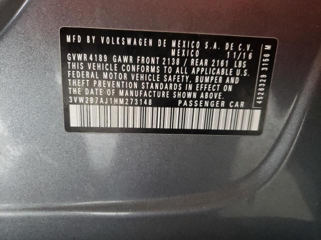 Photo 10 from auction – 2017 VOLKSWAGEN JETTA S with VIN 3VW2B7AJ1HM273148