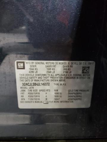 Photo 10 from auction – 2018 CHEVROLET TRAX 1LT with VIN 3GNCJLSB4JL149372