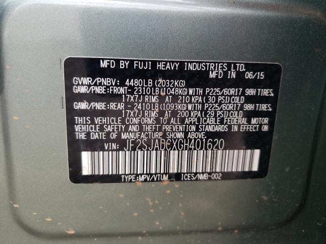 Photo 10 from auction – 2016 SUBARU FORESTER 2 with VIN JF2SJADCXGH401620