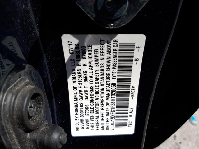 Photo 10 from auction – 2017 HONDA CIVIC EX with VIN 19XFC1F38HE028060