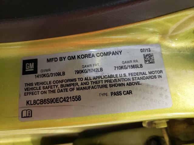 Photo 10 from auction – 2014 CHEVROLET SPARK LS with VIN KL8CB6S90EC421558