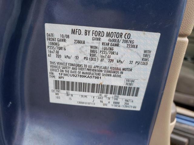 Photo 10 from auction – 2009 FORD ESCAPE XLS with VIN 1FMCU92789KA57981
