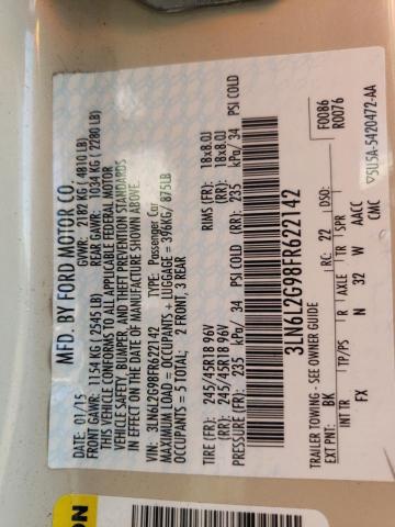 Photo 10 from auction – 2015 LINCOLN MKZ with VIN 3LN6L2G98FR622142