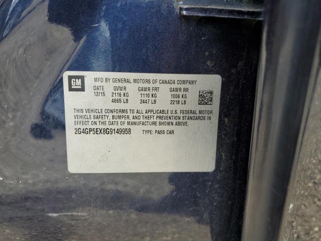 Photo 10 from auction – 2016 BUICK REGAL PREM with VIN 2G4GP5EX8G9149958