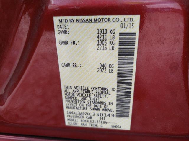 Photo 10 from auction – 2015 NISSAN ALTIMA 2.5 with VIN 1N4AL3AP2FC250149