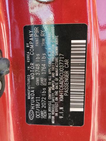 Photo 10 from auction – 2012 HYUNDAI VELOSTER with VIN KMHTC6AD6CU037717