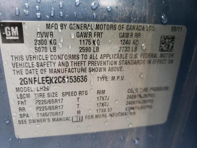 Photo 10 from auction – 2012 CHEVROLET EQUINOX LT with VIN 2GNFLEEK2C6153636