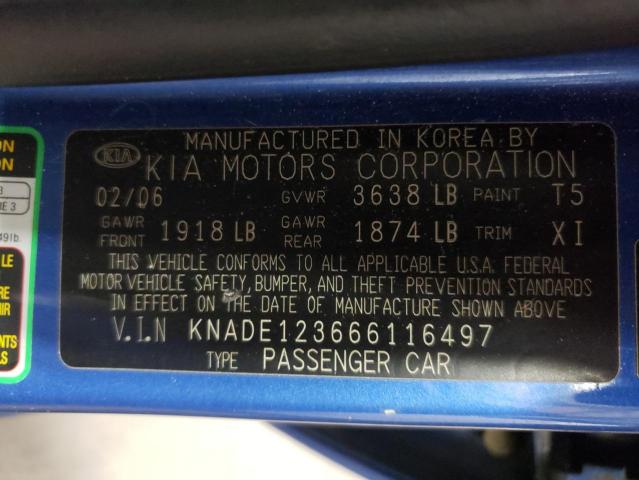 Photo 10 from auction – 2006 KIA RIO with VIN KNADE123666116497