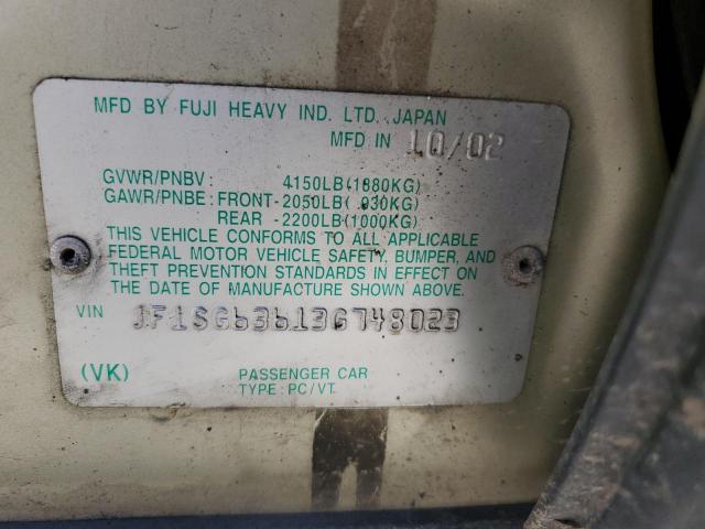 Photo 10 from auction – 2003 SUBARU FORESTER 2 with VIN JF1SG63613G748023