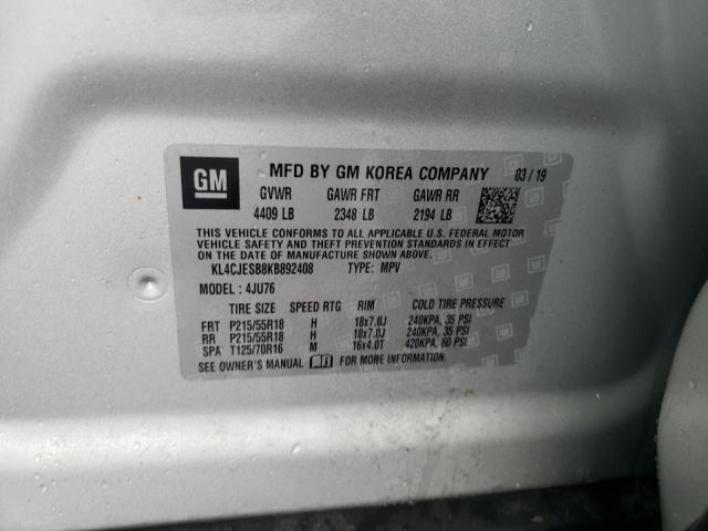 Photo 10 from auction – 2019 BUICK ENCORE PRE with VIN KL4CJESB8KB892408