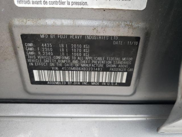 Photo 10 from auction – 2011 SUBARU LEGACY 2.5 with VIN 4S3BMBB6XB3231483
