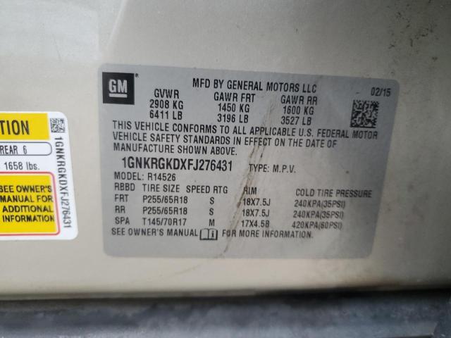 Photo 10 from auction – 2015 CHEVROLET TRAVERSE L with VIN 1GNKRGKDXFJ276431