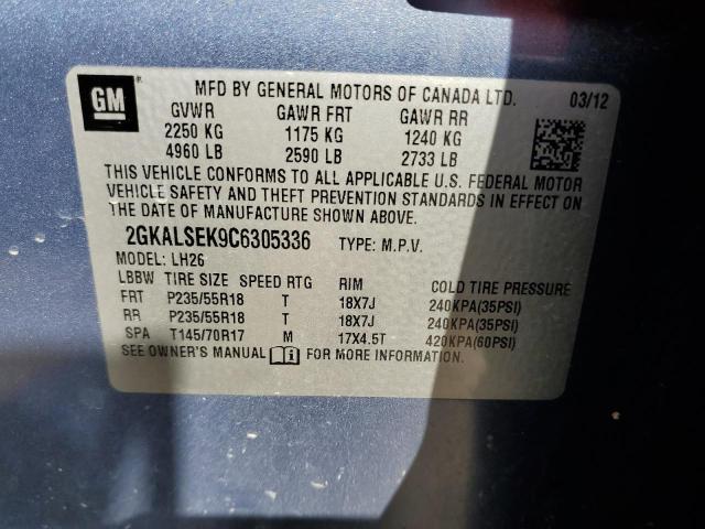 Photo 10 from auction – 2012 GMC TERRAIN SL with VIN 2GKALSEK9C6305336