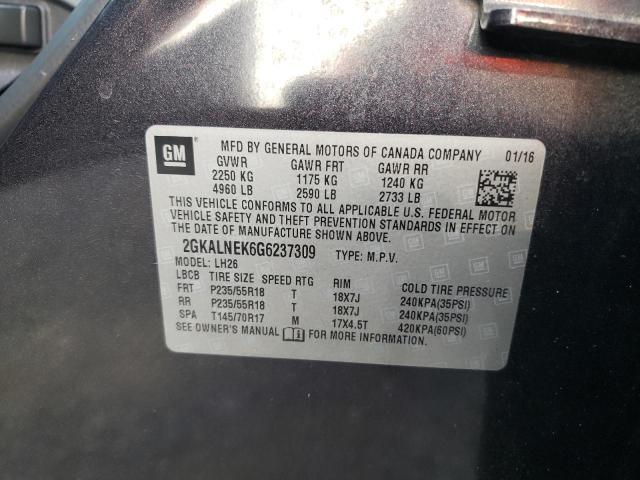 Photo 10 from auction – 2016 GMC TERRAIN SL with VIN 2GKALNEK6G6237309