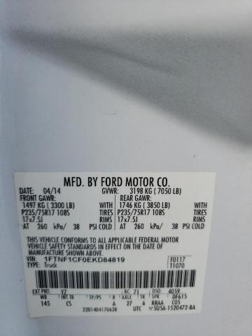 Photo 10 from auction – 2014 FORD F150 with VIN 1FTNF1CF0EKD84819