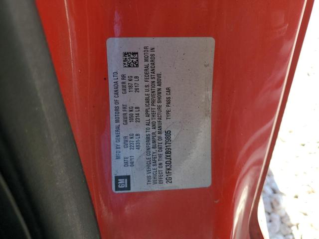 Photo 10 from auction – 2011 CHEVROLET CAMARO 2SS with VIN 2G1FK3DJXB9179805