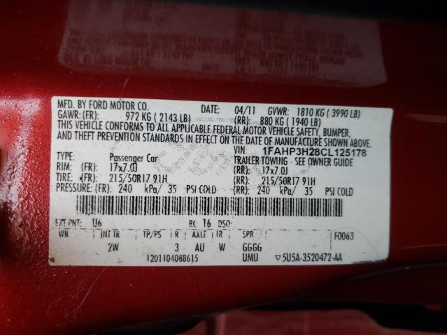 Photo 10 from auction – 2012 FORD FOCUS SEL with VIN 1FAHP3H28CL125178