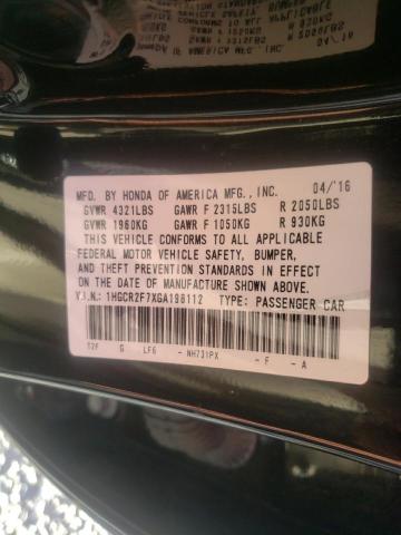 Photo 10 from auction – 2016 HONDA ACCORD EX with VIN 1HGCR2F7XGA198112