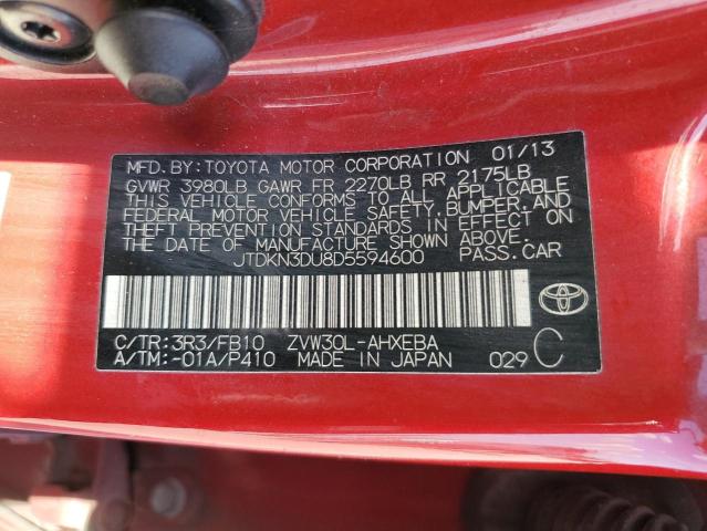 Photo 10 from auction – 2013 TOYOTA PRIUS with VIN JTDKN3DU8D5594600