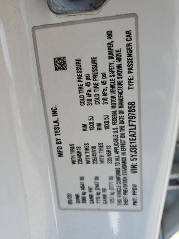 Photo 10 from auction – 2020 TESLA MODEL 3 with VIN 5YJ3E1EA7LF797858