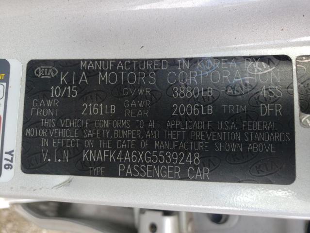 Photo 10 from auction – 2016 KIA FORTE LX with VIN KNAFK4A6XG5539248