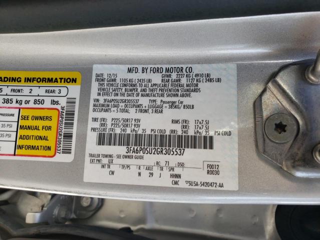 Zdjęcie 10 z aukcji – 2016 FORD FUSION TIT z VIN 3FA6P0SU2GR305537
