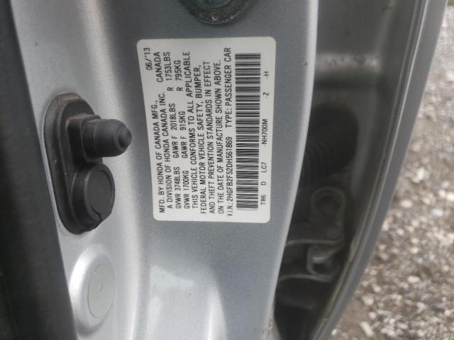 Photo 10 from auction – 2013 HONDA CIVIC LX with VIN 2HGFB2F52DH561869