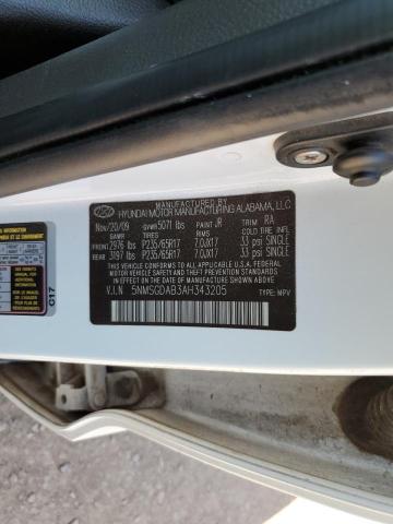 Photo 10 from auction – 2010 HYUNDAI SANTA FE G with VIN 5NMSGDAB3AH343205