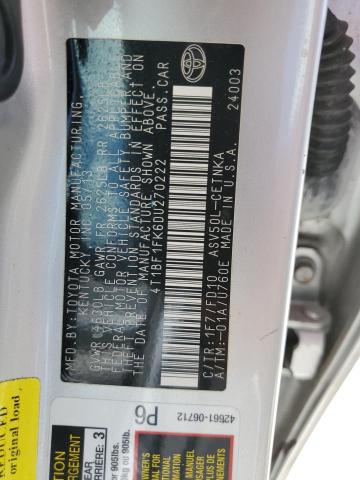 Photo 10 from auction – 2013 TOYOTA CAMRY L with VIN 4T1BF1FK6DU270222