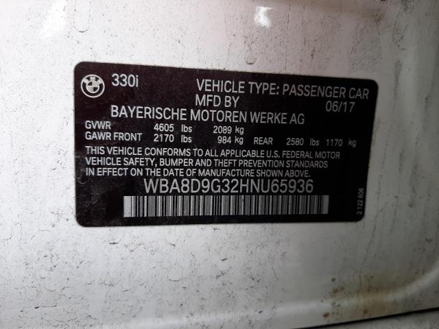 Photo 10 from auction – 2017 BMW 330 XI with VIN WBA8D9G32HNU65936