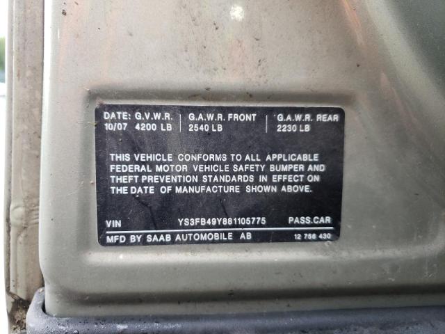 Photo 10 from auction – 2008 SAAB 9-3 with VIN YS3FB49Y881105775