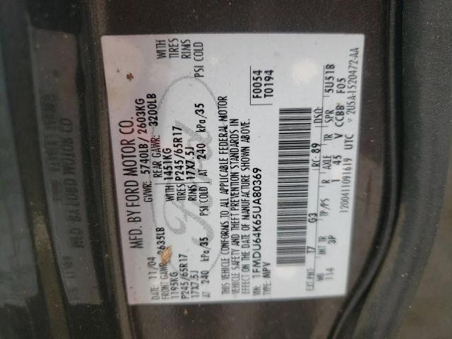 Photo 10 from auction – 2005 FORD EXPLORER E with VIN 1FMDU64K65UA80369