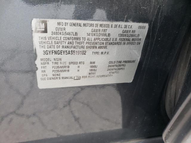 Photo 10 from auction – 2010 CADILLAC SRX with VIN 3GYFNGEY5AS519102