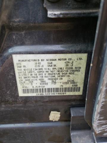 Photo 10 from auction – 2004 NISSAN ALTIMA SE with VIN 1N4BL11E14C148281