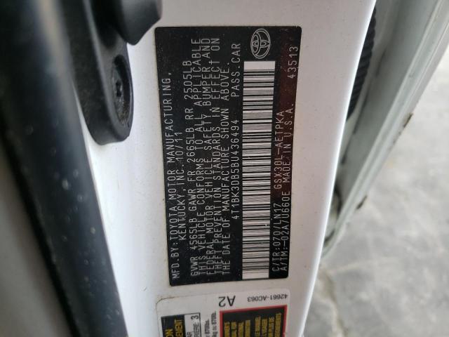 Photo 10 from auction – 2011 TOYOTA AVALON BAS with VIN 4T1BK3DB5BU436494