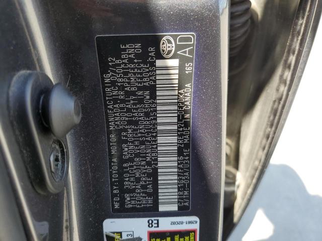 Photo 10 from auction – 2012 TOYOTA COROLLA BA with VIN 2T1BU4EE4CC915162
