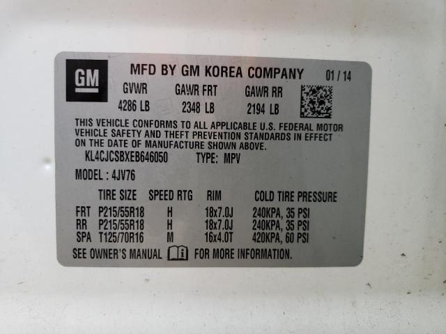 Photo 10 from auction – 2014 BUICK ENCORE with VIN KL4CJCSBXEB646050