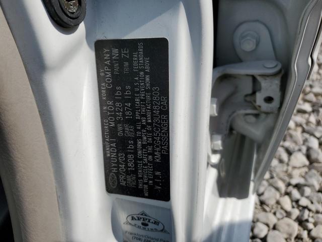 Photo 10 from auction – 2003 HYUNDAI ACCENT GL with VIN KMHCG45C73U482803