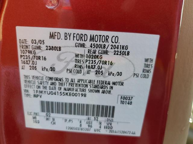 Photo 10 from auction – 2005 FORD ESCAPE LIM with VIN 1FMYU04155KE00198