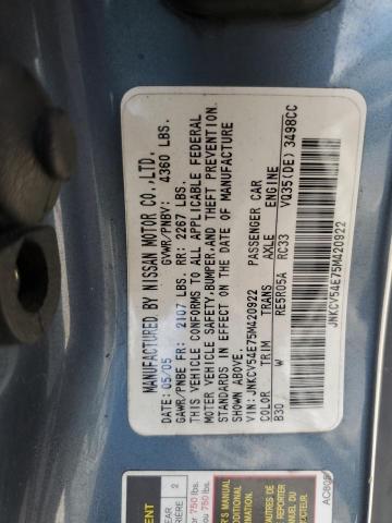 Photo 10 from auction – 2005 INFINITI G35 with VIN JNKCV54E75M420922