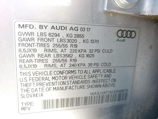 Photo 10 from auction – 2017 AUDI Q7 PREMIUM with VIN WA1LHAF75HD048978