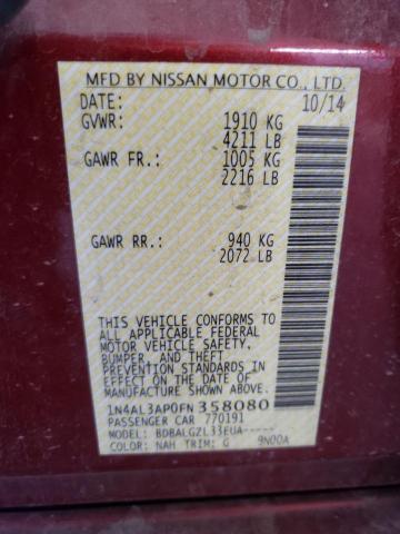 Photo 10 from auction – 2015 NISSAN ALTIMA 2.5 with VIN 1N4AL3AP0FN358080