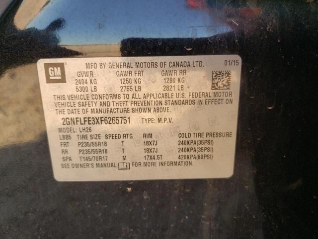 Photo 10 from auction – 2015 CHEVROLET EQUINOX LT with VIN 2GNFLFE3XF6265751