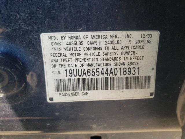 Photo 10 from auction – 2004 ACURA TL with VIN 19UUA65544A018931