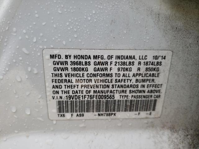Photo 10 from auction – 2015 ACURA ILX 20 TEC with VIN 19VDE1F76FE009565