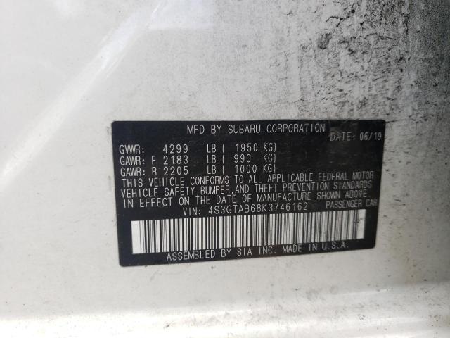 Photo 10 from auction – 2019 SUBARU IMPREZA with VIN 4S3GTAB68K3746162