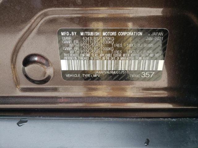 Photo 10 from auction – 2021 MITSUBISHI OUTLANDER with VIN JA4APVAUXMU017511