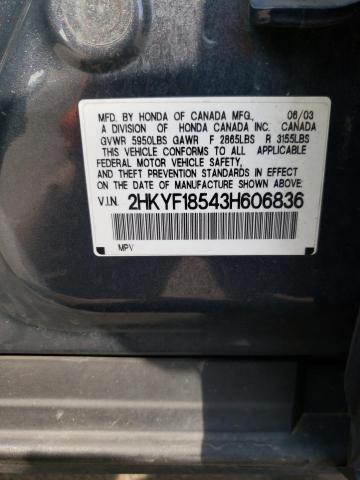 Photo 10 from auction – 2003 HONDA PILOT EXL with VIN 2HKYF18543H606836