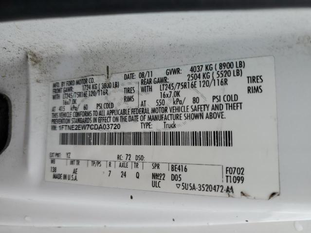 Photo 10 from auction – 2012 FORD ECONOLINE with VIN 1FTNE2EW7CDA03720